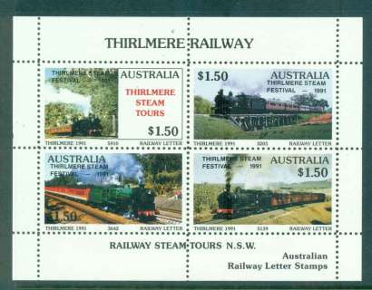 Australia-1991-Thirlmere-Railway-Trains-Steam-Tours-Opt-Festival-MS-MUH-lot51870