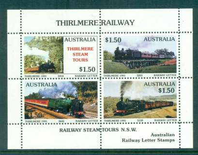 Australia-1991-Thirlmere-Railway-Trains-Tours-MS-MUH-lot5193