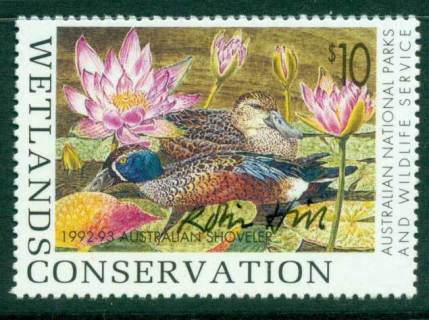 Australia-1992-3-National-Parks-Wildlife-Services-Duck-Stamp-Artist-Signed-MUH-Lot26237