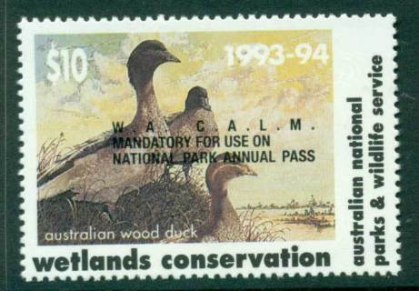 Australia-1993-4-National-Parks-Wildlife-Services-Duck-Stamp-Overprint-MUH-Lot26224