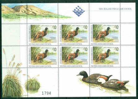 New-Zealand-1993-10-Game-Bird-Habitat-Duck-Stamp-Sheet-6-MUH-Lot26302