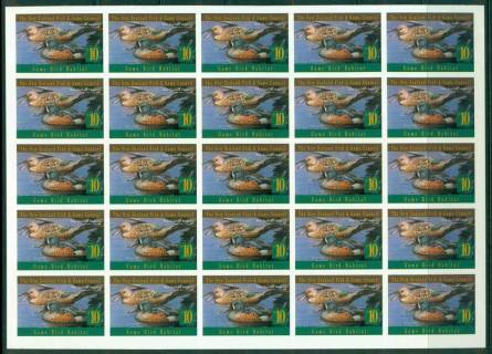 New-Zealand-1996-10-Game-Bird-Habitat-Duck-Stamp-IMPERF-Sheet-25-MUH-Lot26301