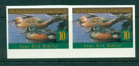 New-Zealand-1996-10-Game-Bird-Habitat-Duck-Stamp-IMPERF-pair-MUH-Lot26299