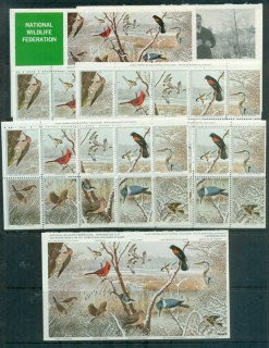 USA-1971-National-Wildlife-Federation-labels-exploded-booklet-MUH