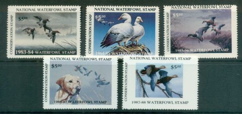 USA-1983-87-National-Waterfowl-Stamps-MUH