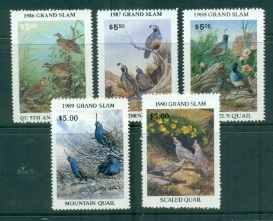 USA-1986-89-Quail-Grand-Slam-Stamps-MUH