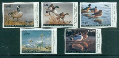 USA-1987-91-National-Fish-Wildlife-Federation-Stamps-MUH