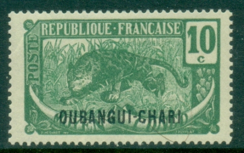 Ubangi-Shari-1922-Middle-Congo-Leopard-Opt-OUBANGI-CHARI-10c-MLH Ubangi-Shari-1922-Middle-Congo-Leopard-Opt-OUBANGI-CHARI-10c-MLH