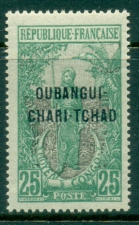 Ubangi-Shari-1915-22-Middle-Congo-Bakalois-Woman-Opt-OUBANGI-CHARI-TCHAD-25c-MLH_1