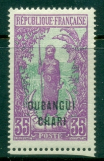 Ubangi-Shari-1922-Middle-Congo-Bakalois-Woman-Opt-OUBANGI-CHARI-35c-MLH