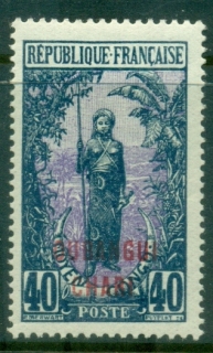 Ubangi-Shari-1922-Middle-Congo-Bakalois-Woman-Opt-OUBANGI-CHARI-40c-MLH