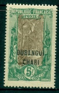 Ubangi-Shari-1922-Middle-Congo-Coconut-Grove-Opt-OUBANGI-CHARI-5f-MLH