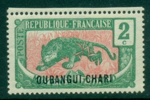 Ubangi-Shari-1922-Middle-Congo-Leopard-Opt-OUBANGI-CHARI-2c-MLH