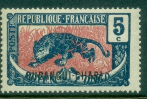 Ubangi-Shari-1922-Middle-Congo-Leopard-Opt-OUBANGI-CHARI-5c-MLH_1