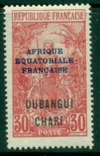 Ubangi-Shari-1924-33-Middle-Congo-Bakalois-Woman-Opt-Afrique-Equatorial-Francaise-30c-MLH