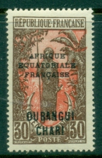 Ubangi-Shari-1924-33-Middle-Congo-Bakalois-Woman-Opt-Afrique-Equatorial-Francaise-30c-MLH_1