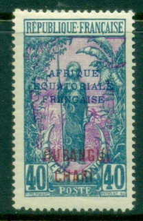 Ubangi-Shari-1924-33-Middle-Congo-Bakalois-Woman-Opt-Afrique-Equatorial-Francaise-40c-MLH