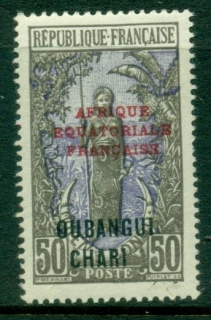 Ubangi-Shari-1924-33-Middle-Congo-Bakalois-Woman-Opt-Afrique-Equatorial-Francaise-50c-MLH_1