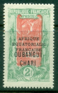 Ubangi-Shari-1924-33-Middle-Congo-Coconut-Grove-Opt-Afrique-Equatorial-Francaise-2f-MLH