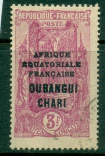 Ubangi-Shari-1924-33-Middle-Congo-Coconut-Grove-Opt-Afrique-Equatorial-Francaise-3f-FU