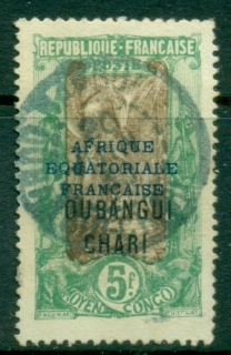 Ubangi-Shari-1924-33-Middle-Congo-Coconut-Grove-Opt-Afrique-Equatorial-Francaise-5f-FU