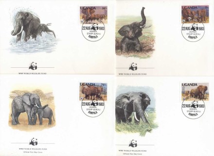 Uganda-1983 WWF African Elephant FDC