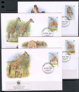 Uganda-1997 WWF, Rothschild's Giraffe FDC