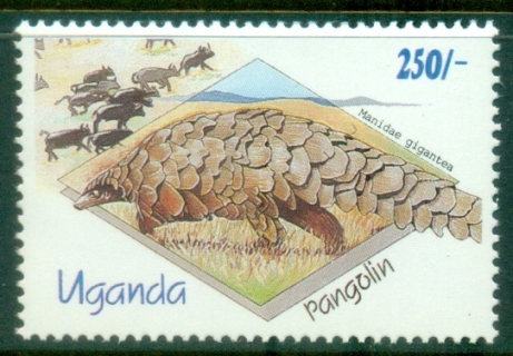 Uganda-1992-Wildlife-250sh-Pangolin-MUH