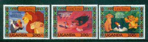 Uganda-1994-3x-200-Lion-King-MUH-lot59515