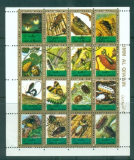 Umm-al-Qiwain-1972-Insects-small-size-Sheetlet-CTO