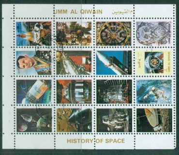 Umm-al-Qiwain-1973-History-of-Space-small-size-Sheetlet-CTO