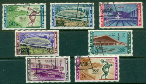 Umm-al-Qiwain-1964-Mi19-25-Summer-Olympics-Tokyo-CTO