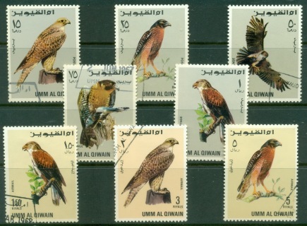 Umm-al-Qiwain-1968-Mi225-232-Birds-of-Prey-CTO