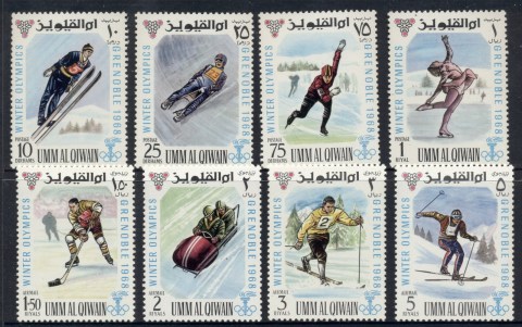 Umm-al-Qiwain-1968-Mi233A-240A-Winter-Olympics-Grenoble-MUH