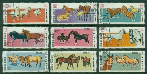 Umm-al-Qiwain-1969-Mi314-322-Horses-CTO