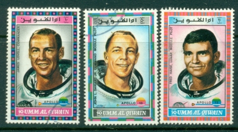 Umm-al-Qiwain-1970-Mi439-441-Apollo-13-Space-Mission-CTO