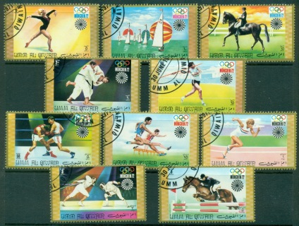 Umm-al-Qiwain-1971-Mi466-475-Summer-Olympics-Munich-CTO