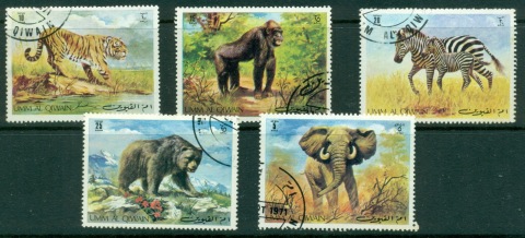 Umm-al-Qiwain-1971-Mi478-482-Wild-Animals-CTO