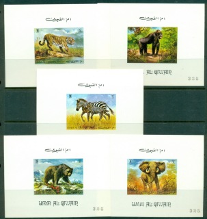 Umm-al-Qiwain-1971-Mi478-482DLMS-Wild-Animals-6xDLMS-MLH