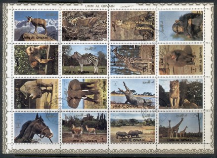 Umm-al-Qiwain-1972-Animals-sheetlet-CTO