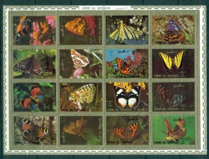 Umm-al-Qiwain-1972-Butterflies-Sheetlet-MUH