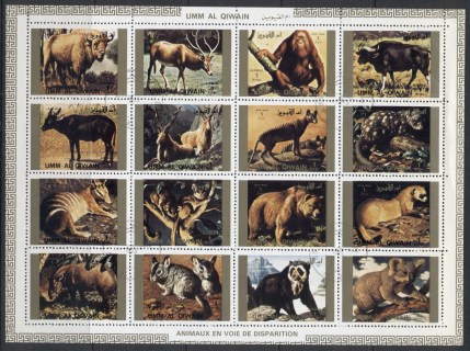 Umm-al-Qiwain-1972-Endangered-Animals-sheetlet-CTO