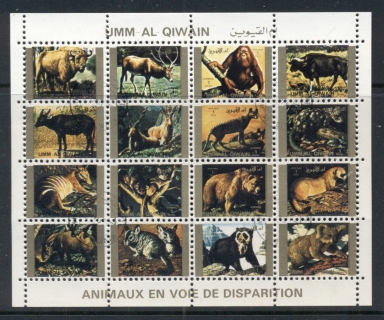 Umm-al-Qiwain-1972-Endangered-Animals-sheetlet-small-size-CTO