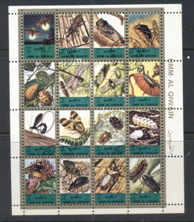 Umm-al-Qiwain-1972-Insects-sheetlet-small-size-CTO