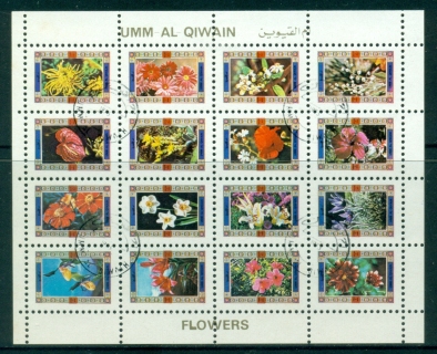 Umm-al-Qiwain-1972-Mi1050-1065-Flowers-sheetlet-small-size-CTO