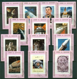 Umm-al-Qiwain-1972-Mi1066-1081-History-of-Space-Flight-13-16xDLMS-Pink-Imperf-CTO