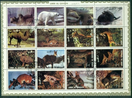 Umm-al-Qiwain-1972-Mi1130-1145-Wild-Animals-sheetlet-CTO