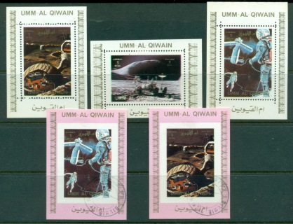 Umm-al-Qiwain-1972-Mi1194-1201-Moon-Exploration-5x-DLMS-Assorted-MLH-CTO