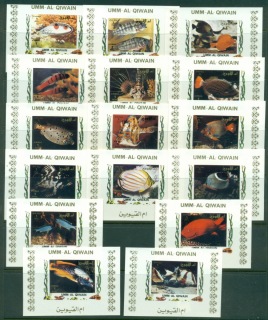 Umm-al-Qiwain-1972-Mi1306-1321-Tropical-Fish-I-White-IMPERF-16xDLMS-MLH