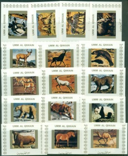 Umm-al-Qiwain-1972-Mi1370-1385-Animals-in-Danger-of-Extinction-White-IMPERF-16xDLMS-MLH